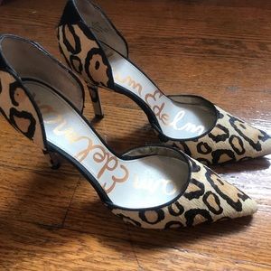 SAM EDELMAN LEOPARD HEELS LIKE NEW!!